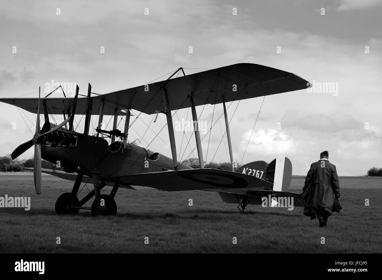 BE2e Replica A`2767, G-CJZO, at Stow Maries, Essex, Stock Photo